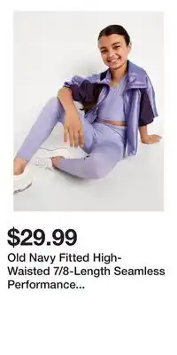 Old Navy Old Navy Fitted High-Waisted 7/8-Length Seamless Performance Leggings for Girls offer