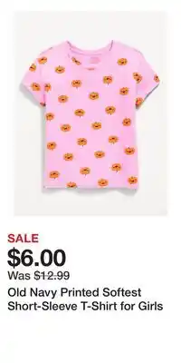 Old Navy Old Navy Printed Softest Short-Sleeve T-Shirt for Girls offer