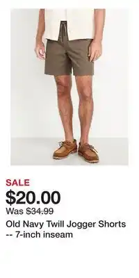 Old Navy Old Navy Twill Jogger Shorts -- 7-inch inseam offer