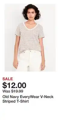 Old Navy Old Navy EveryWear V-Neck Striped T-Shirt offer