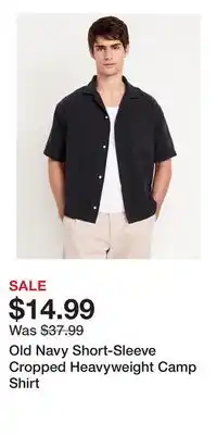 Old Navy Old Navy Short-Sleeve Cropped Heavyweight Camp Shirt offer