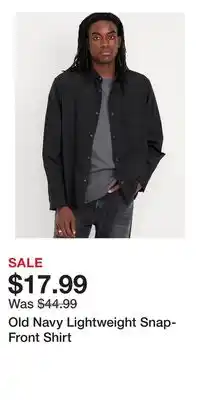 Old Navy Old Navy Lightweight Snap-Front Shirt offer