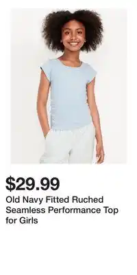 Old Navy Old Navy Fitted Ruched Seamless Performance Top for Girls offer