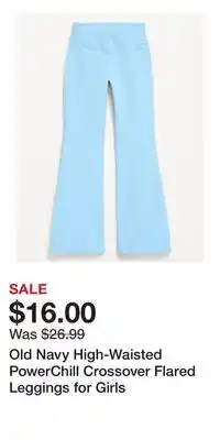 Old Navy Old Navy High-Waisted PowerChill Crossover Flared Leggings for Girls offer