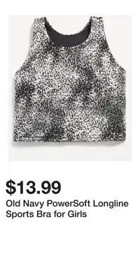Old Navy Old Navy PowerSoft Longline Sports Bra for Girls offer
