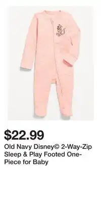 Old Navy Old Navy Disney 2-Way-Zip Sleep & Play Footed One-Piece for Baby offer