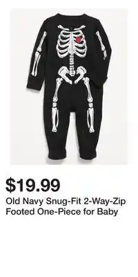 Old Navy Old Navy Snug-Fit 2-Way-Zip Footed One-Piece for Baby offer