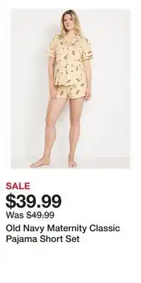 Old Navy Old Navy Maternity Classic Pajama Short Set offer