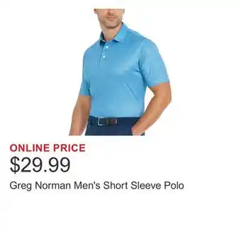 Costco Greg Norman Men's Short Sleeve Polo offer