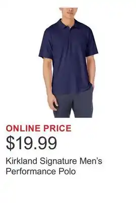 Costco Kirkland Signature Men's Performance Polo offer