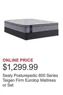 Costco Sealy Posturepedic 800 Series Teigen Firm Eurotop Mattress or Set offer