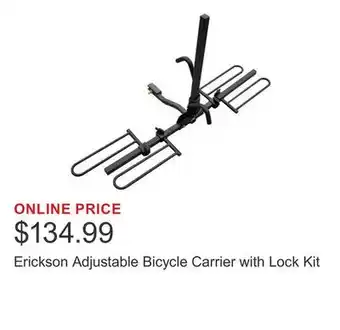 Costco Erickson Adjustable Bicycle Carrier with Lock Kit offer