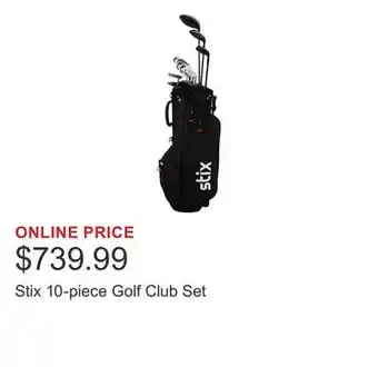 Costco Stix 10-piece Golf Club Set offer