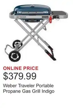 Costco Weber Traveler Portable Propane Gas Grill Indigo offer