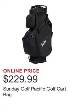 Costco Sunday Golf Pacific Golf Cart Bag offer