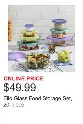 Costco Ello Glass Food Storage Set, 20-piece offer