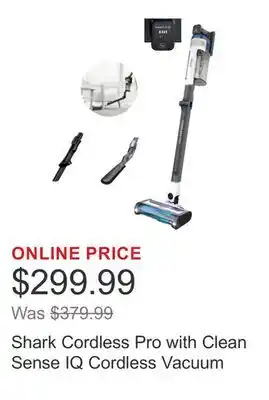 Costco Shark Cordless Pro with Clean Sense IQ Cordless Vacuum offer