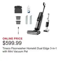 Costco Tineco Floorwasher Homekit Dual Edge 3-in-1 with Mini Vacuum Pet offer