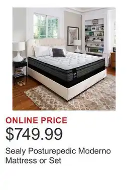 Costco Sealy Posturepedic Moderno Mattress or Set offer