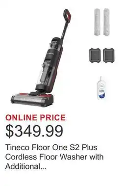 Costco Tineco Floor One S2 Plus Cordless Floor Washer with Additional Brush Roller Included offer