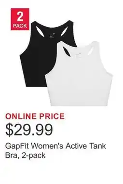 Costco GapFit Women's Active Tank Bra, 2-pack offer
