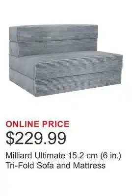 Costco Milliard Ultimate 15.2 cm (6 in.) Tri-Fold Sofa and Mattress offer