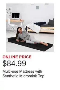 Costco Multi-use Mattress with Synthetic Micromink Top offer