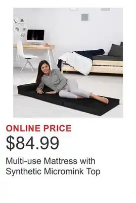 Costco Multi-use Mattress with Synthetic Micromink Top offer
