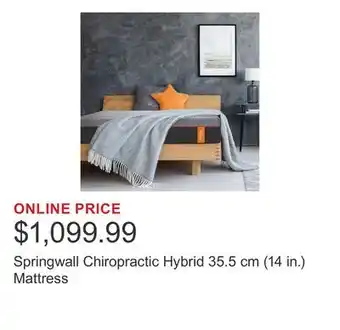 Costco Springwall Chiropractic Hybrid 35.5 cm (14 in.) Mattress offer