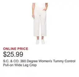 Costco S.C. & CO. 360 Degree Women's Tummy Control Pull-on Wide Leg Crop offer