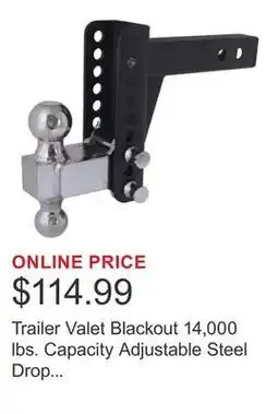 Costco Trailer Valet Blackout 14,000 lbs. Capacity Adjustable Steel Drop Hitch offer