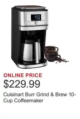 Costco Cuisinart Burr Grind & Brew 10-Cup Coffeemaker offer