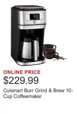 Costco Cuisinart Burr Grind & Brew 10-Cup Coffeemaker offer