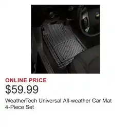 Costco WeatherTech Universal All-weather Car Mat 4-Piece Set offer