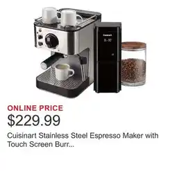 Costco Cuisinart Stainless Steel Espresso Maker with Touch Screen Burr Mill Coffee Grinder offer