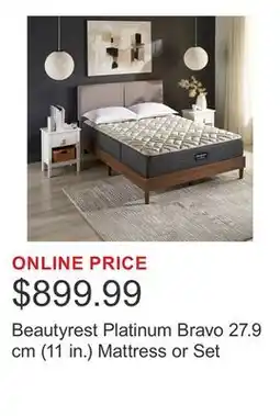 Costco Beautyrest Platinum Bravo 27.9 cm (11 in.) Mattress or Set offer