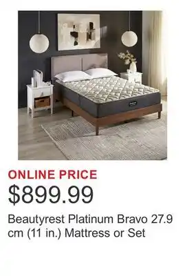 Costco Beautyrest Platinum Bravo 27.9 cm (11 in.) Mattress or Set offer