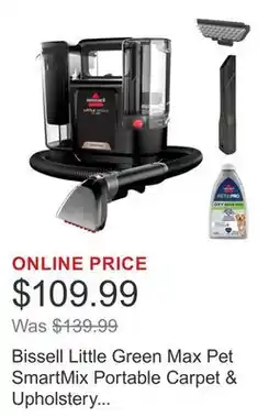 Costco Bissell Little Green Max Pet SmartMix Portable Carpet & Upholstery Deep Cleaner offer