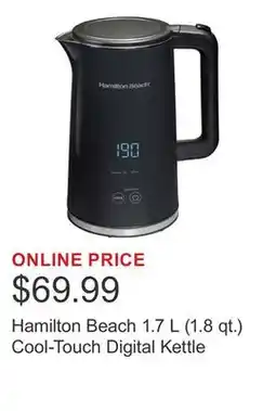 Costco Hamilton Beach 1.7 L (1.8 qt.) Cool-Touch Digital Kettle offer