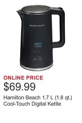 Costco Hamilton Beach 1.7 L (1.8 qt.) Cool-Touch Digital Kettle offer