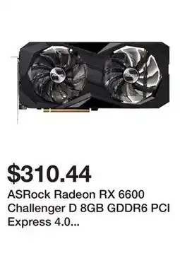 Newegg ASRock Radeon RX 6600 Challenger D 8GB GDDR6 PCI Express 4.0 Graphics Card RX6600 CLD 8G offer