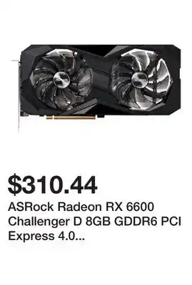 Newegg ASRock Radeon RX 6600 Challenger D 8GB GDDR6 PCI Express 4.0 Graphics Card RX6600 CLD 8G offer