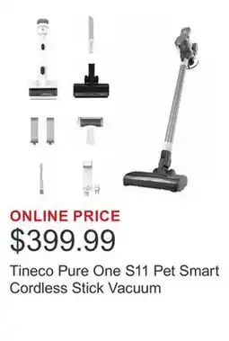 Costco Tineco Pure One S11 Pet Smart Cordless Stick Vacuum offer