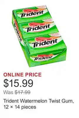 Costco Trident Watermelon Twist Gum, 12 × 14 pieces offer