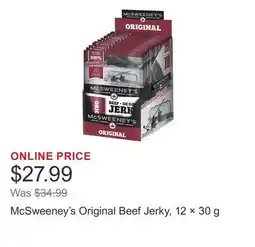 Costco McSweeney's Original Beef Jerky, 12 × 30 g offer