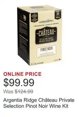 Costco Argentia Ridge Château Private Selection Pinot Noir Wine Kit offer