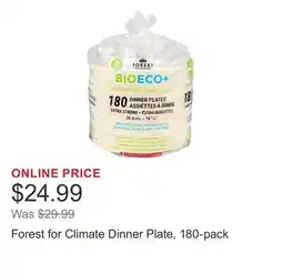 Costco Forest for Climate Dinner Plate, 180-pack offer