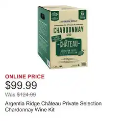 Costco Argentia Ridge Château Private Selection Chardonnay Wine Kit offer
