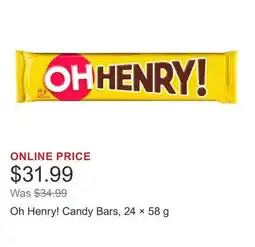 Costco Oh Henry! Candy Bars, 24 × 58 g offer