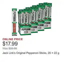 Costco Jack Link's Original Pepperoni Sticks, 20 × 22 g offer